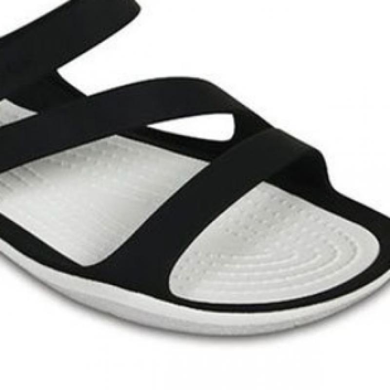 Crocs Womens Swiftwater Sandals Black White 203998 066