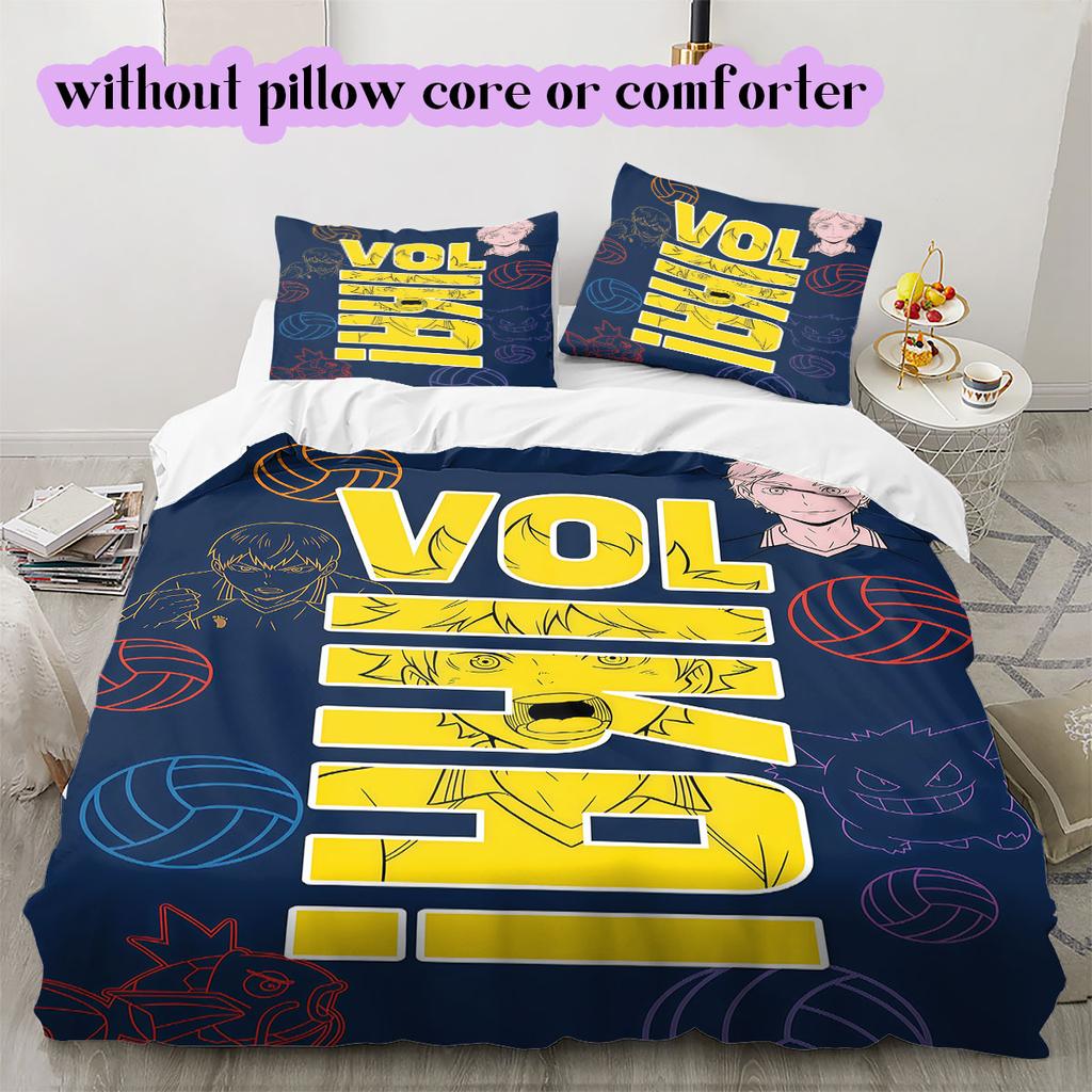Haikyu Cool Printed Anime Duvet Cover Bedding Set 3 Piece Cartoon Quilt Cover Pillowcases Bedroom Decor Collection_LIAN