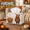1pc Tissue Box Holder with Rustic Autumn Nature Design-Grizzly Bear Scarf Pumpkin Basket,Durable Polyester,Ideal for Kitchen,Living Room,Bedroom,Bathr