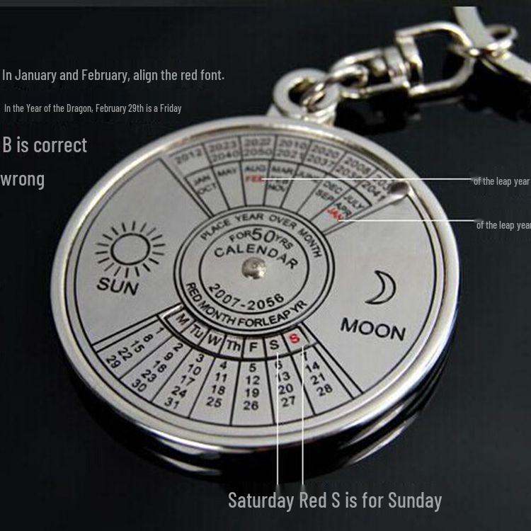 

Customizable Bead Compass Keychain with Perpetual Calendar & Company Logo Custom Logo Contact Customer Service