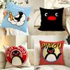 Cartoon PPingu Cute Cushion Cover Pillow Case Antidustmite Pillowcase Silky Short Plush Sofa Cushion Cover Hot