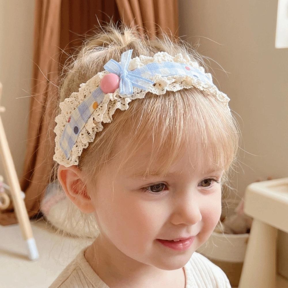 Openwork Lace Trim Paste Headband Bow Hair Sticker Comfortable Hair Holder Toddler