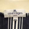 COURREGES Striped Pattern Short Sleeve Polo Shirt XS Navy Men's Used