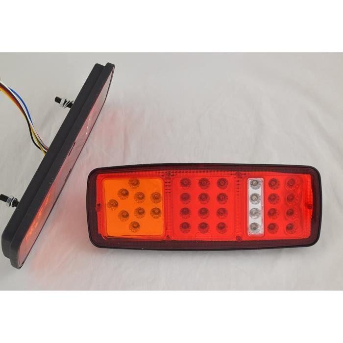 2x arrière led 12v feux 4 fonctions pour camion remorque benne camping-car camionnette camper caravane bus