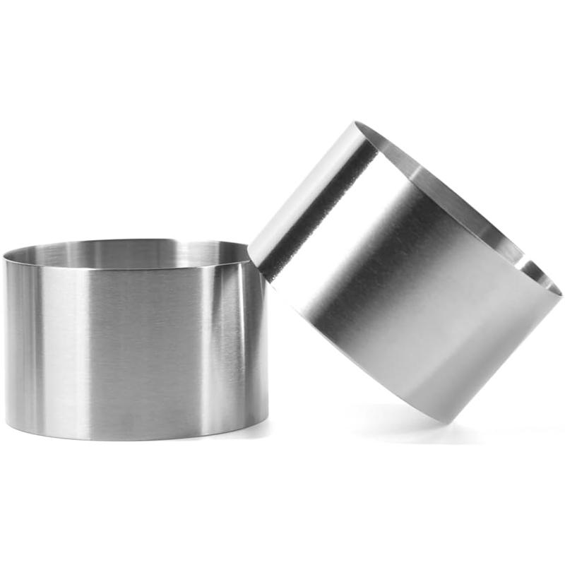 2/3/4Pcs Stainless Steel Round Cake Ring Mold Set Cake Decoration Tools Cupcake Mousse Pastry Baking Mould Tools Cooking Rings