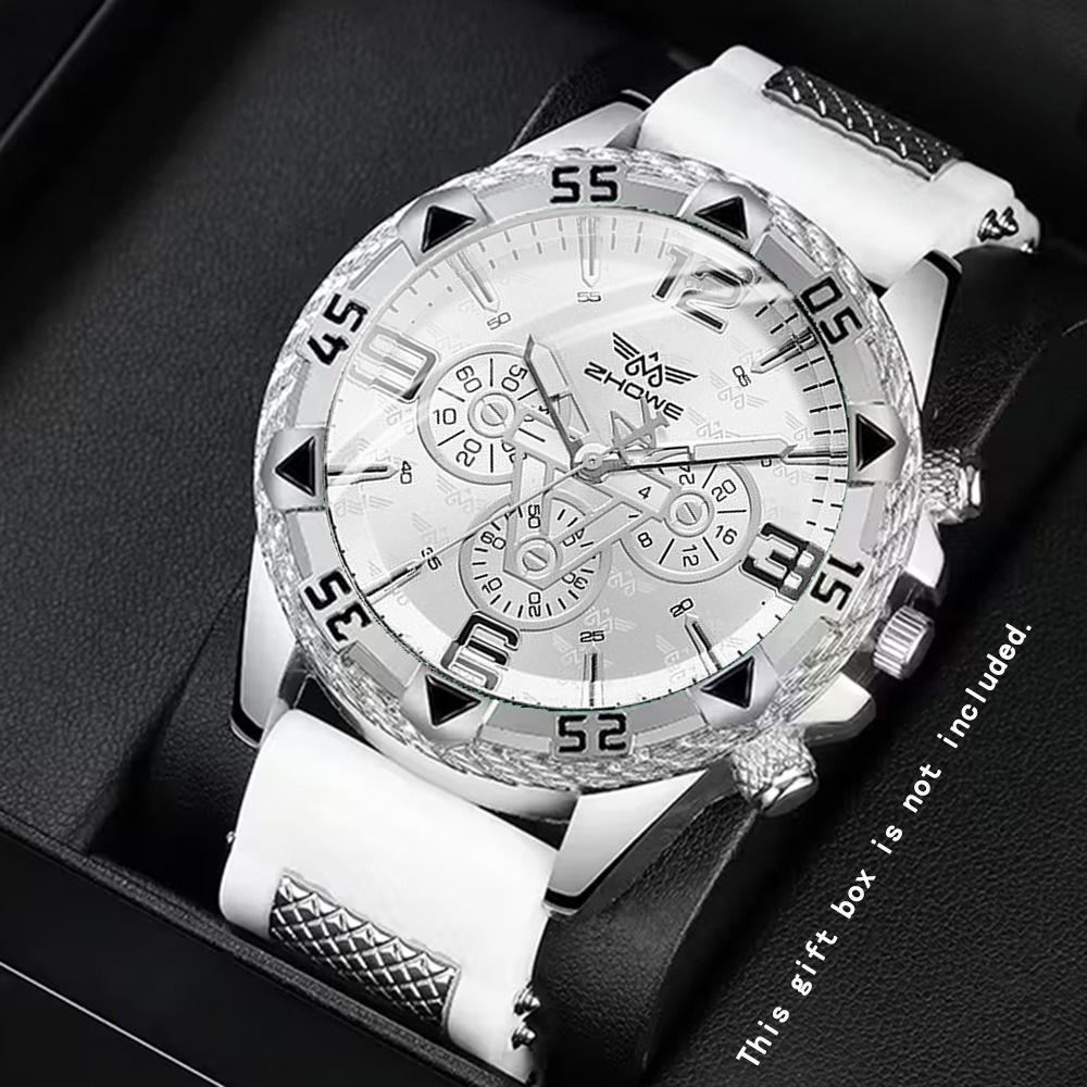 Silicone Strap Watch Fashion Casual Trend Men'S Quartz Watch Large Dial Business Men'S Watch
