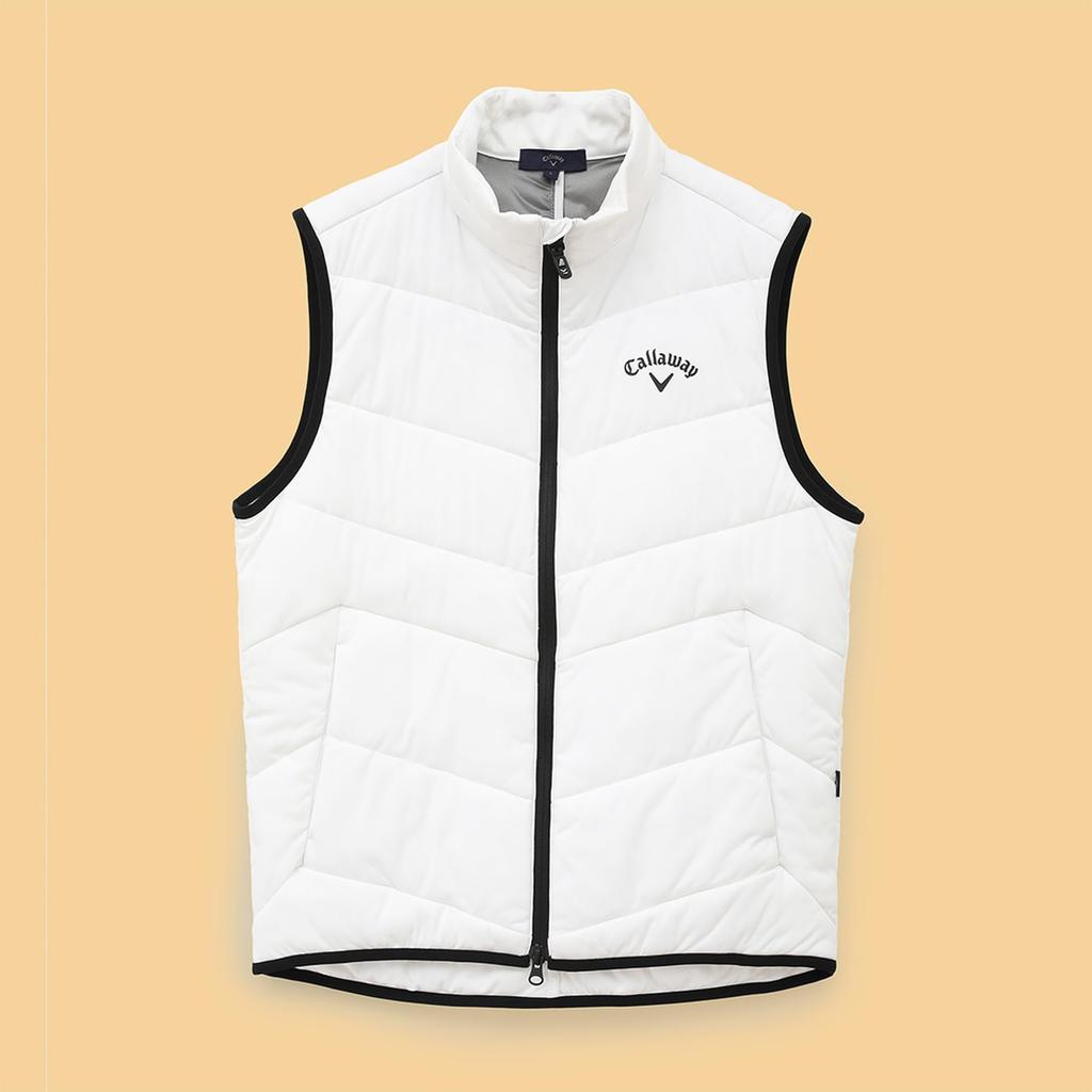 Chaleco Acolchado Cremallera Completa Agua Golf C24216100 [Callaway] Hombre (Star Stretch Repelente al agua, Transpirable, Cortavientos) / / 1030_Blanco