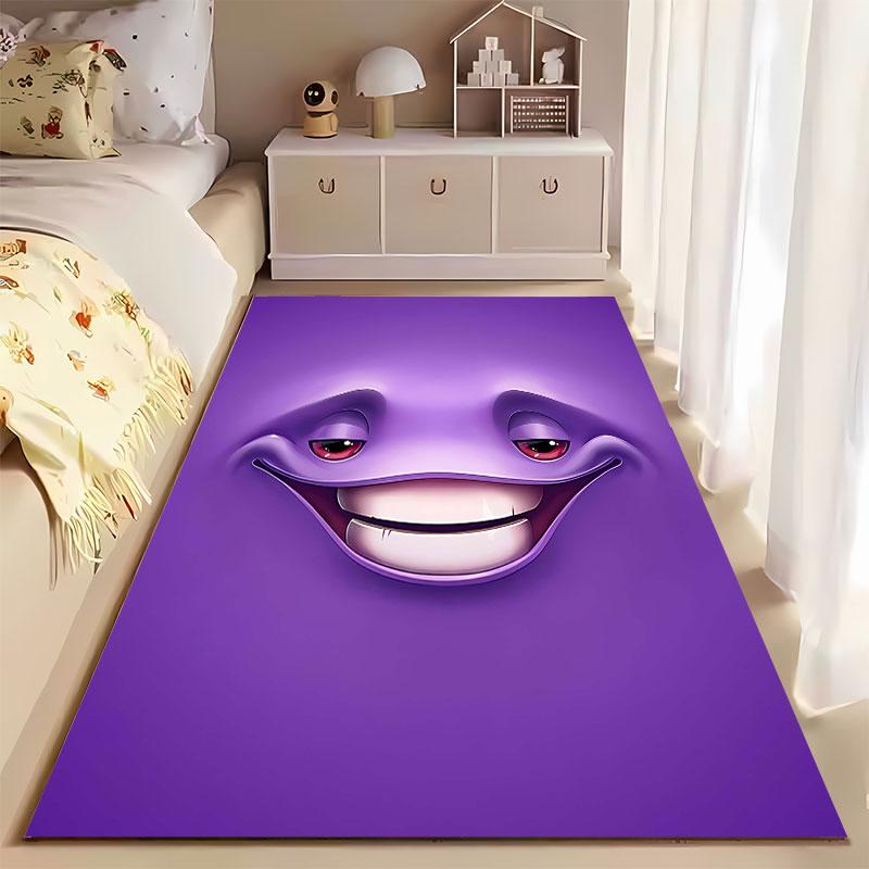 Purple Smiling Face Design suitable as a non-slip mat for the living room or bedroom sofa