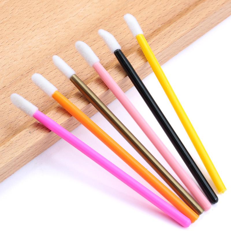 50-Pack Disposable Lip Brushes with Hollow Handle - Portable for Lipstick, Lip Gloss, and Mousse Application
