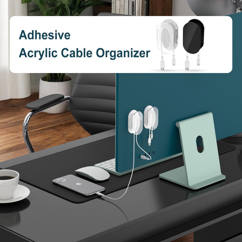 2Pcs Cable Organizer Self Adhesive Cord Winder Cable Holder Cord Organizer for Home Office