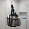 Bathroom Organizer Mesh Shower Bag Multi Pocket Drawstring Bag Foldable Storage Bag  Beach