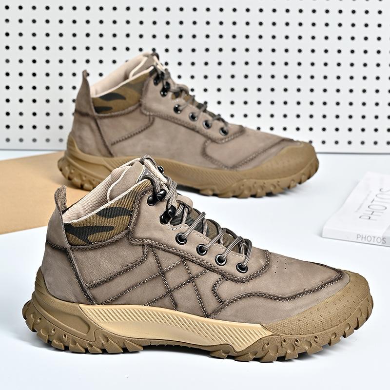 

Осенне-зимние уличные высокие ботинки Мартин с хлопковой теплой мужской обувью, из натуральной кожи первого слоя, рабочие ботинки 45