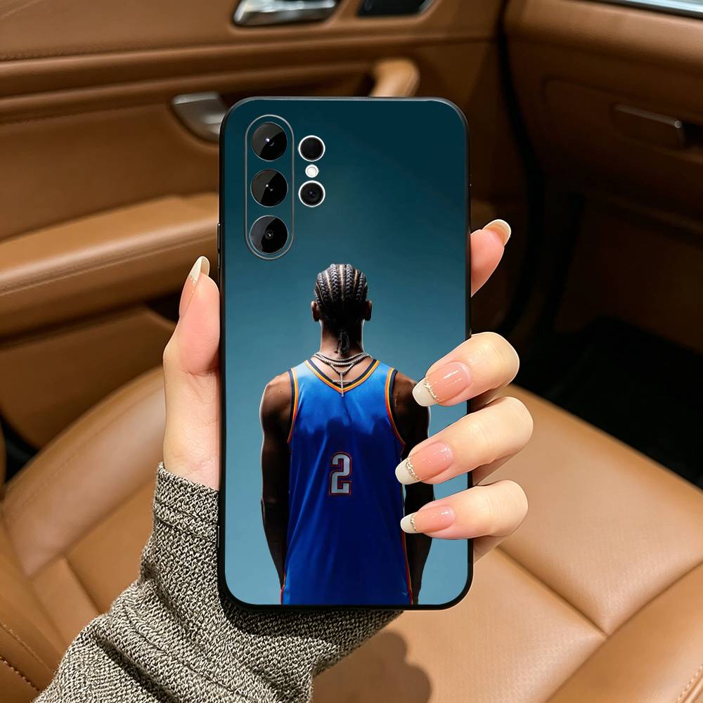 Basketball -Shai -G-Gilgeous Alexander 2 Phone Case For Samsung S25,S24,S21,S22,,Plus S23,S30,Ultra,S20,Fe,Black Soft Silicone