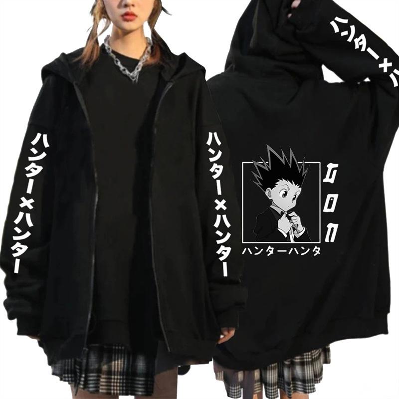 Anime HUNTER x HUNTER full-time hunter print hooded sweater cross-border hot sale casual loose cardigan