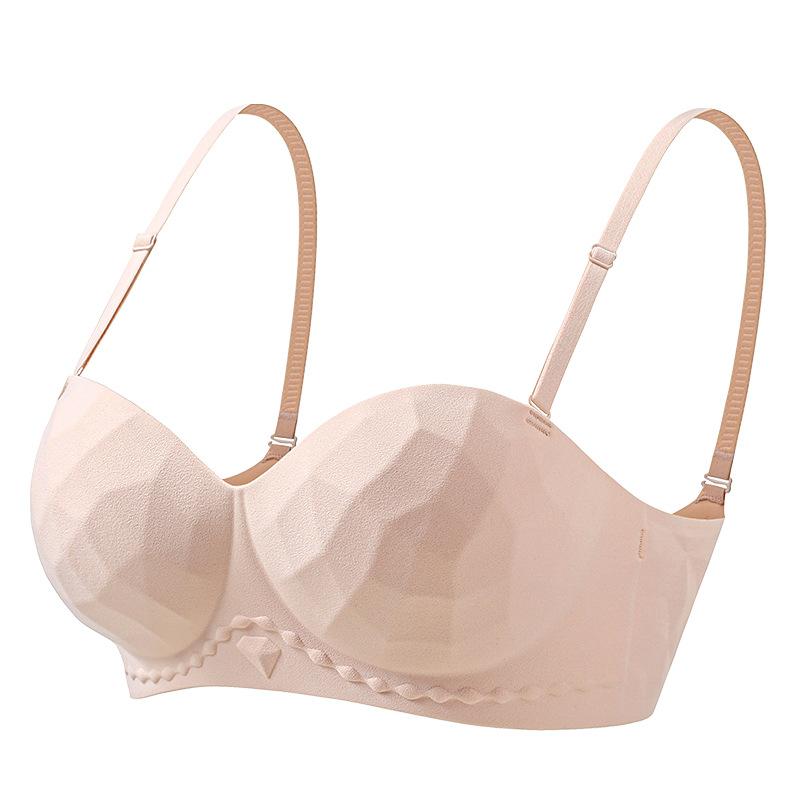Strapless Lingerie Women's Gathering Bra Anti-slip Retractable Breasts Anti-lowering Bra Push Up Bra