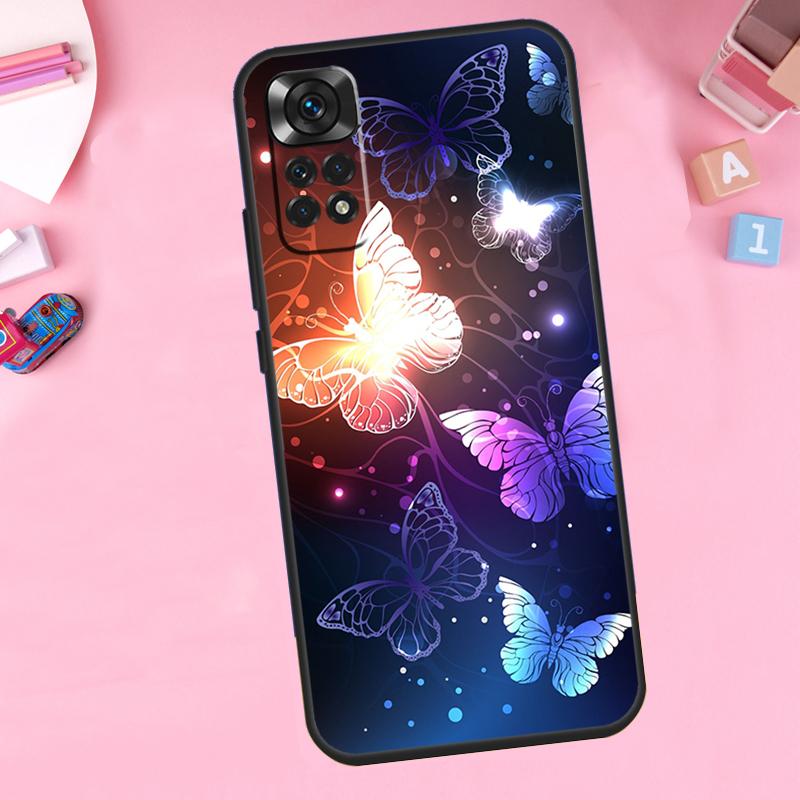Black Beautiful Butterfly For Xiaomi Redmi Note 14 10 11 12 13 15 Pro Plus Phone Case For Redmi 15 15C 14C 12C 10C 13C