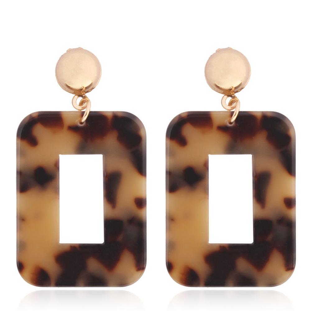 Women Fashion Resin Square Earrings Girl Party Earings Geometric Shape Long Earring