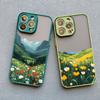 Colorful Wild Mountain Flower Field Phone Case For 17 16 15 14 Pro Max Plus 13 12 Mini 11 Pro Max Shockproof Protective Covers