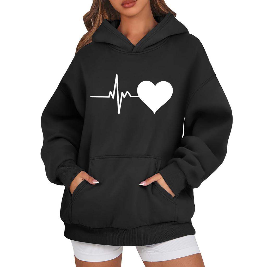 Womens Hoodies Oversized Sweatshirts Long Sleeve Casual Pullover Hooded Sweatshirt Tops