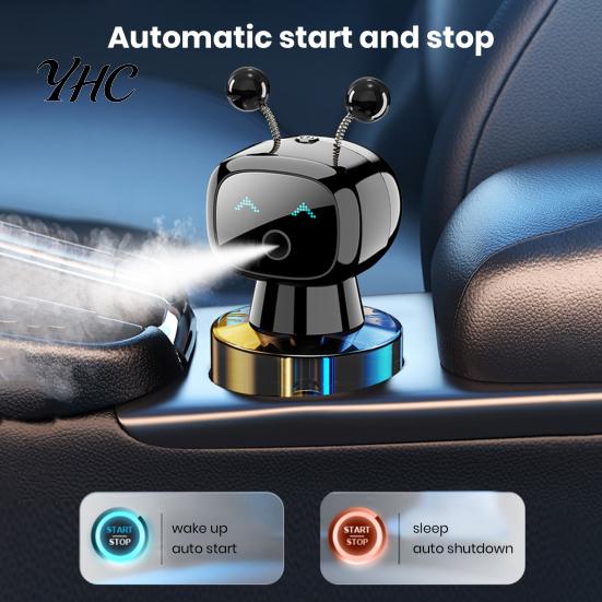 Car Fragrance Diffuser Smart Air Freshener Aromatherapy 3 Modes Adjustable Long-Lasting Robot-Shaped Design Essential Oil Stylish Accessory