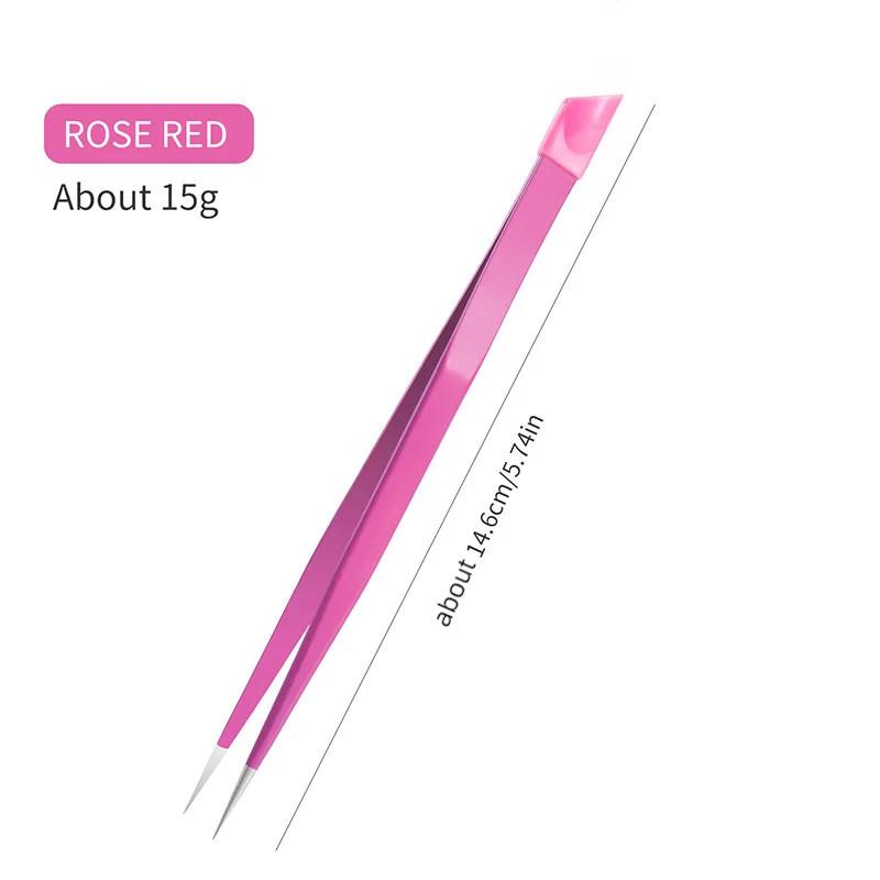 Double Headed Tweezers Multi-Use Tweezers Silicone Pressing Head Nail Clipping Tool Take Sticker Tape Crystal Manicure Tools
