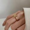 Individuality Zircon Golden Butterfly Open Ring Women's Classic Beautiful Fashion Daily Accessory Party Jewelry Birthday Gifts