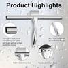 14 Inch Shower Squeegee Stainless Steel with Shower Door Hook and Adhesive Hook Glass Squeegee Bathroom for Doors, Bathroom, Windows, Kitchen, Mirror