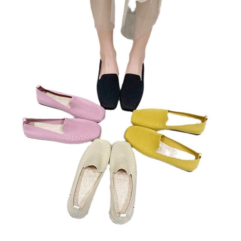 Summer new breathable mesh women's shoes casual and comfortable soft sole one-pedal women's shoes
