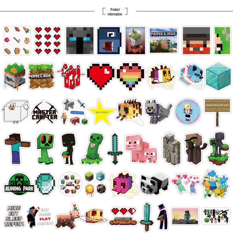 50-100 Waterproof Game Stickers for Luggage, Notebooks, Phones, and Cups