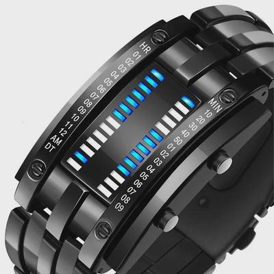 Orologio di Coppia Binario Studente di Moda LED Coreano Iron Man Doppia Fila