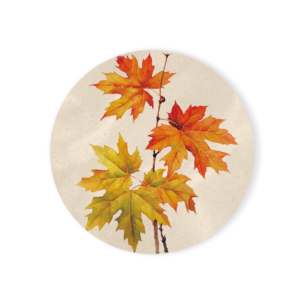 4Pcs Fall Thanksgiving Coasters Vintage Autumn Leaves Ceramic Coasters Absorbent Harvest Cup Mat Thanksgiving Party Table Decor