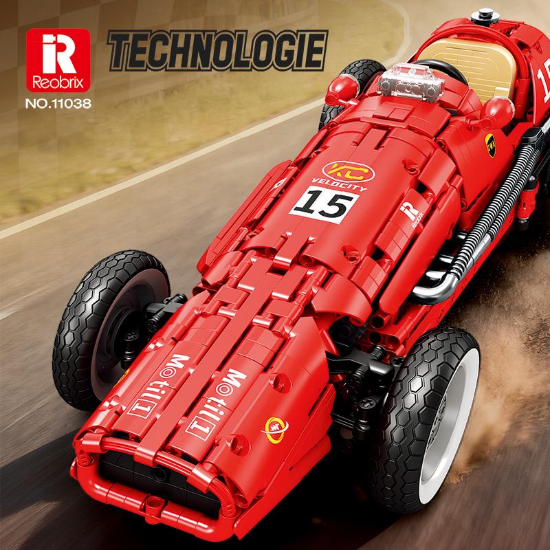 1809PCS Retro Formula 500 Racing Car Building Blocks 1:8 Car Model Bricks Desktop Ornament Kids Educational DIY Toy Holiday Gift