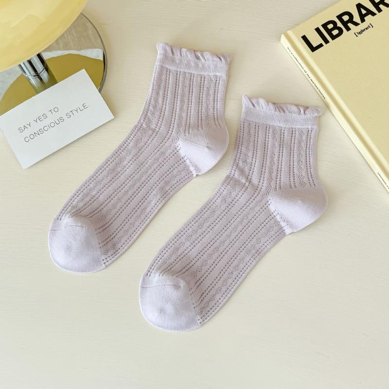 

5 пар женских летних тонких сетчатых дышащих носков-труб с открытым носком Moon 5 Pairs фиолетовый