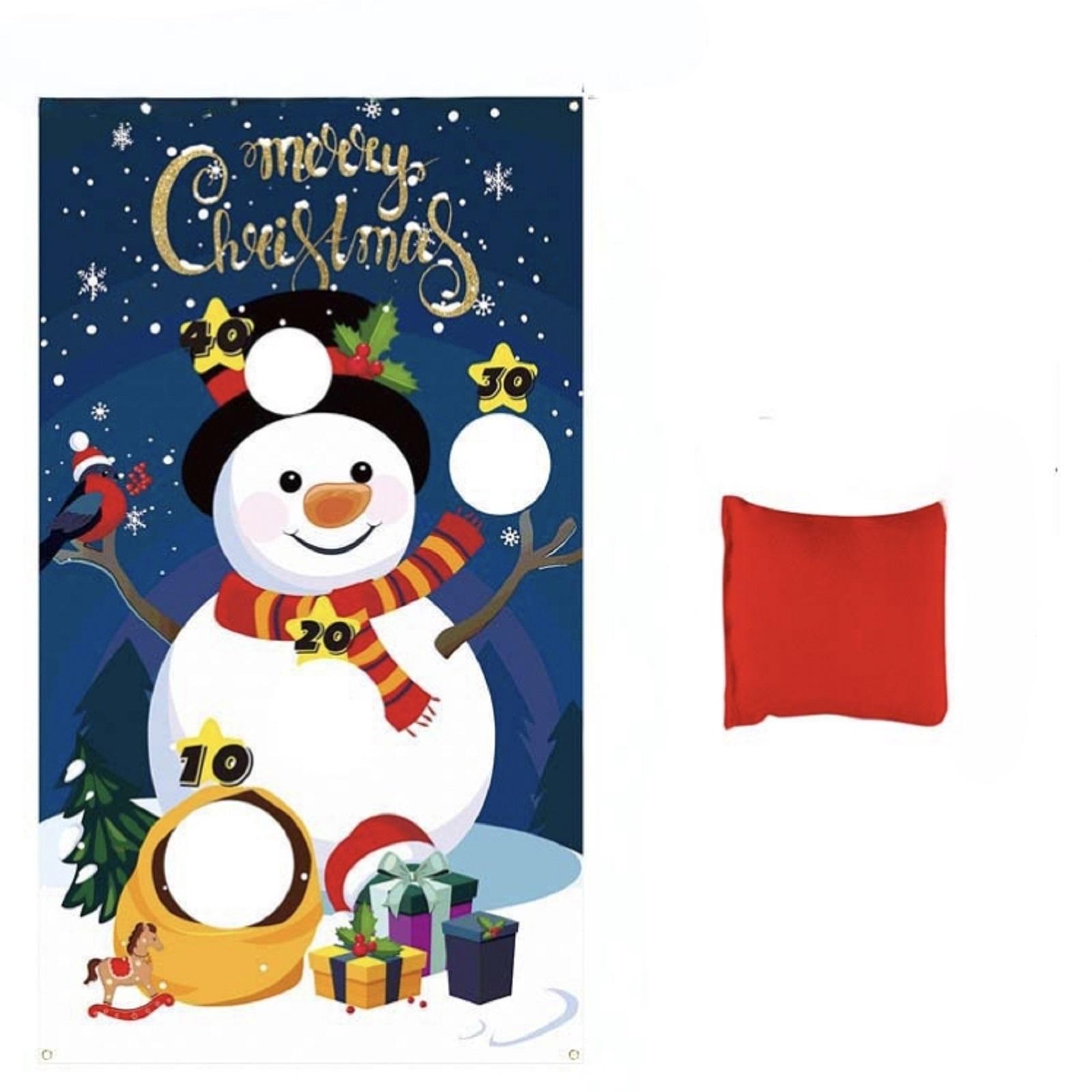 

Christmas Tree Toss Game Set with Hanging Target Banner and Bean Bags Indoor Outdoor Family Activity Holiday Party Game One Size
