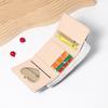Cute Fruit Pattern Short Folding Card Bag PU Candy Color Trifold Wallet Sweet Solid Color Card Holder Girl