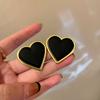 Silver Needle Black Earrings Women's Korean Sweet and Cool Trend Sense Dark Wind Stud Earrings Temperament Niche Light Luxury Earrings
