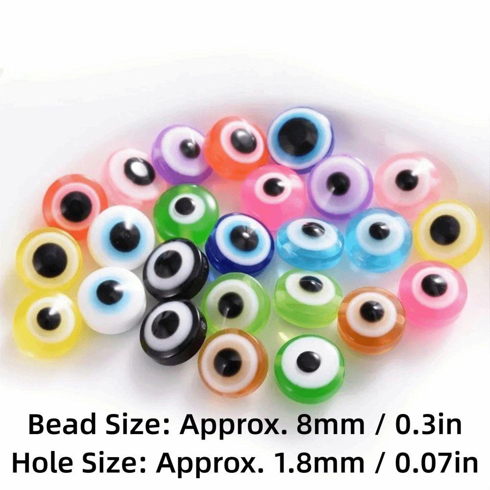 300 Stück 8mm Nazar Perlen Opake Harz Augenperlen Perlen & Perlen-Sortimente Abstandshalter Perlen Halsketten