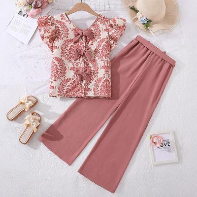 Girls' Fashion Set: Spring/Summer Children's Loose-Fit Pants Two-Piece Set