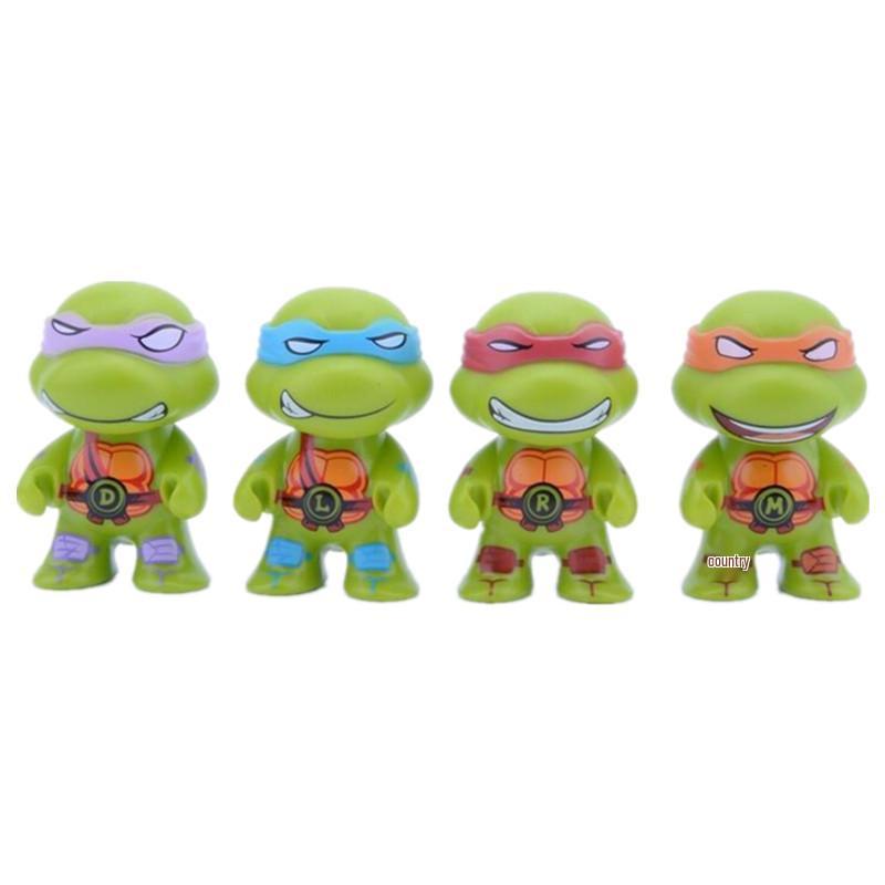4 Style Teenage Mutant Ninja Turtles Q-Version Figures - Creative Anime Doll Models for Car Decoration