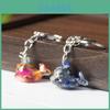 Animal Dolphin Keychain With Resin Encased Natural Crystal Decor Gift For Holidays