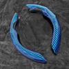 2 Pcs Laser Carbon Fiber Car Steering Wheel Cover 38cm Non-slip Card Cover Auto Steering Wheel Handle Booster Protective Cover