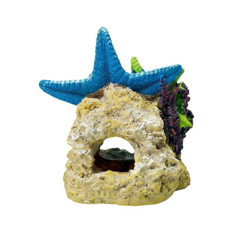 Retro Resins Sculpture Aquarium Ornament for Fish Shrimp Hiding Breeding Fish Tanks Aesthetic Landscape Decoration Gift