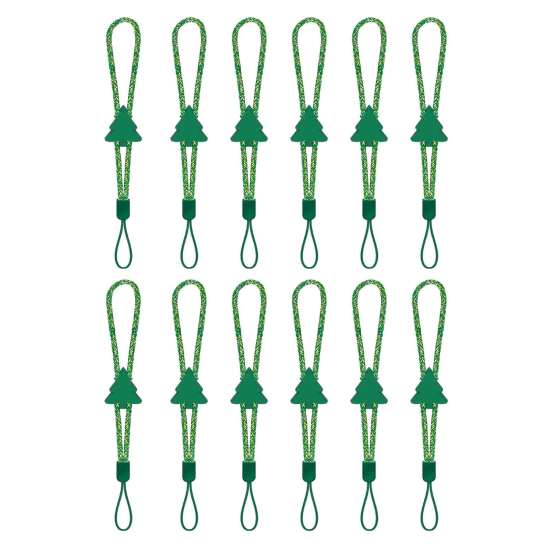 Decorative Garland Hangers 12 Pcs Christmas Hanger Ribbons, Silicone Ornament And Strings for Holiday Party Decor Accessories Tree, Adjustable Sliding