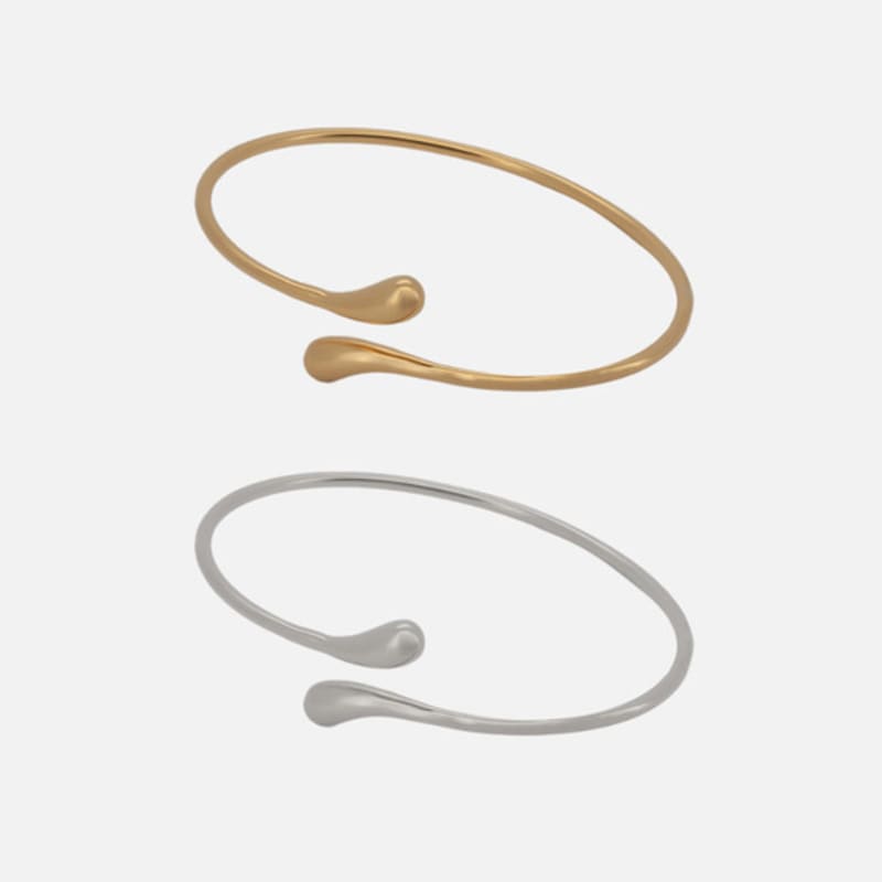 Youngglow Silver925 Fluid Bangle Bracelet (2color)