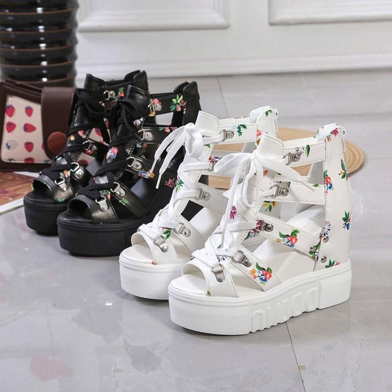 Fashion Women Shoes 2025 Summer Sandals 11CM Wedges Platform Peep Toe Sandals Woman Rome High Heels Casual Shoes Sandalias De Mujer