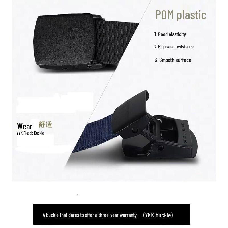 JEVI Men's Metal-Free Automatic Buckle Canvas Belt
