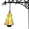 Warm Glow Night Light Christmas Tree Bookshelf Lantern, Vintage Iron Wall Hanging Decor, LED Battery Operated Bookend Ornament, Rustic Art for