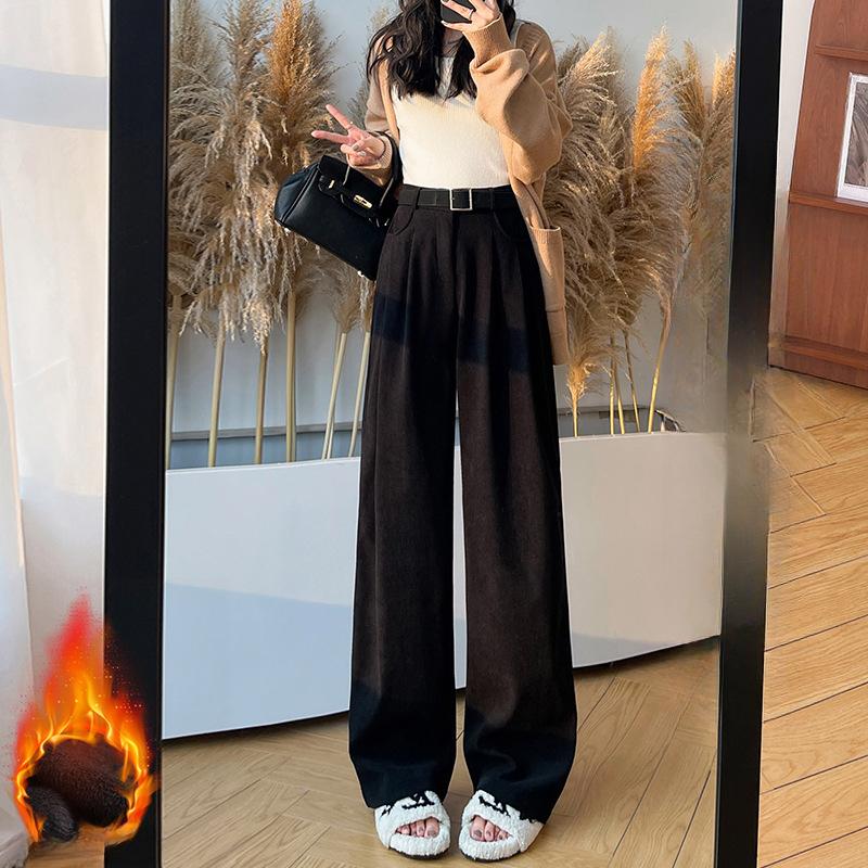 Spring and Autumn New Skinny Straight Casual Pants High Waist Dropping Wide Leg Pants