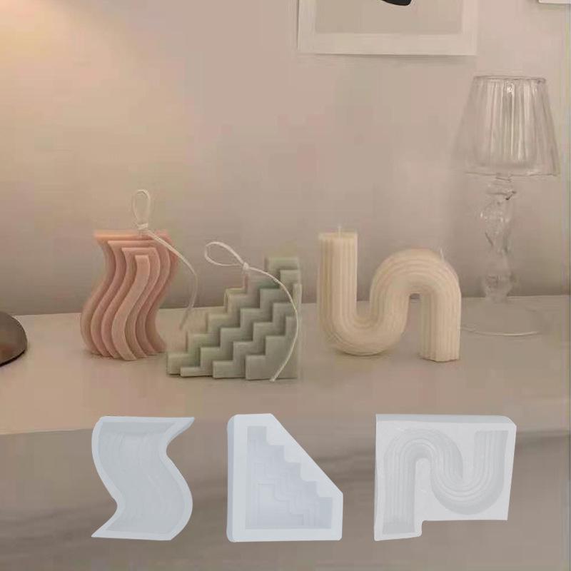 Geometric S & N-Shape Arch Aromatherapy Candle Silicone Mold