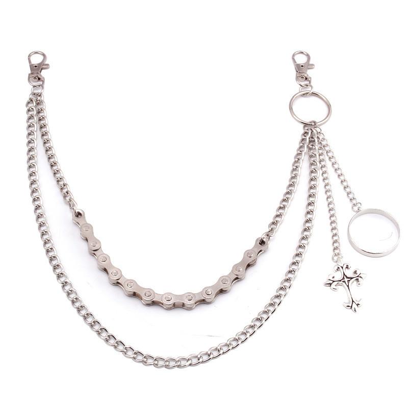 

Punk Metal Chain Belt For Men Women With Cross Pendant Hip Hop Fashion Accessory
